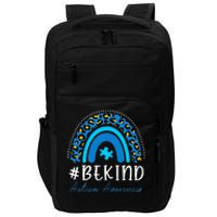 Be Kind Autism Awareness Girls Leopard Rainbow Print Impact Tech Backpack