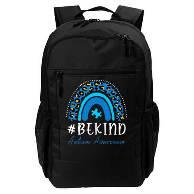 Be Kind Autism Awareness Girls Leopard Rainbow Print Daily Commute Backpack