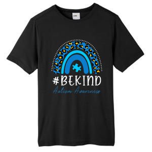 Be Kind Autism Awareness Girls Leopard Rainbow Print Tall Fusion ChromaSoft Performance T-Shirt