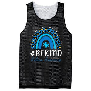 Be Kind Autism Awareness Girls Leopard Rainbow Print Mesh Reversible Basketball Jersey Tank