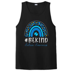 Be Kind Autism Awareness Girls Leopard Rainbow Print PosiCharge Competitor Tank