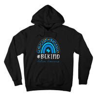 Be Kind Autism Awareness Girls Leopard Rainbow Print Tall Hoodie