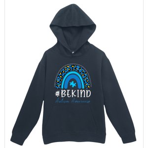 Be Kind Autism Awareness Girls Leopard Rainbow Print Urban Pullover Hoodie