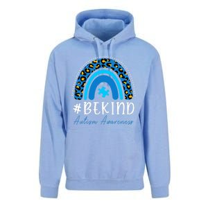 Be Kind Autism Awareness Girls Leopard Rainbow Print Unisex Surf Hoodie