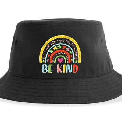 Be Kind Autism Awareness Acceptance Rainbow Choose Kindness Meaningful Gift Sustainable Bucket Hat
