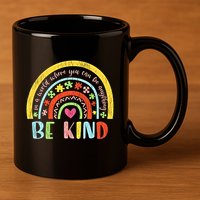 Be Kind Autism Awareness Acceptance Rainbow Choose Kindness Meaningful Gift 11oz C Handle Ceramic Mug