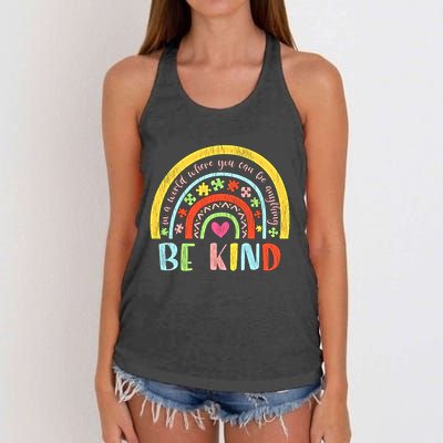 Be Kind Autism Awareness Acceptance Rainbow Choose Kindness Meaningful Gift Women's Knotted Racerback Tank