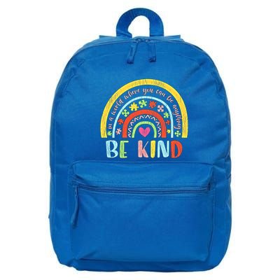 Be Kind Autism Awareness Acceptance Rainbow Choose Kindness Meaningful Gift 16 in Basic Backpack