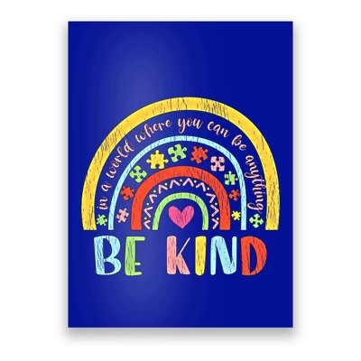 Be Kind Autism Awareness Acceptance Rainbow Choose Kindness Meaningful Gift Poster