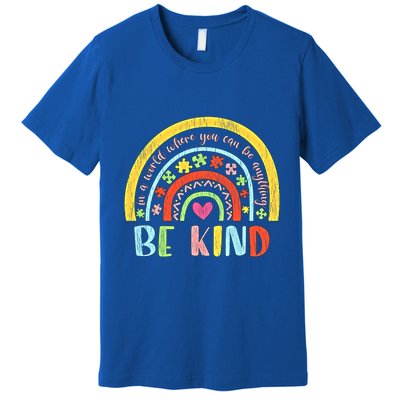 Be Kind Autism Awareness Acceptance Rainbow Choose Kindness Meaningful Gift Premium T-Shirt