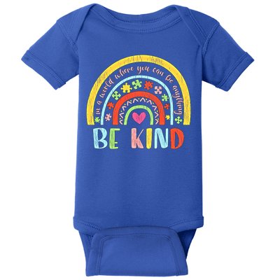 Be Kind Autism Awareness Acceptance Rainbow Choose Kindness Meaningful Gift Baby Bodysuit