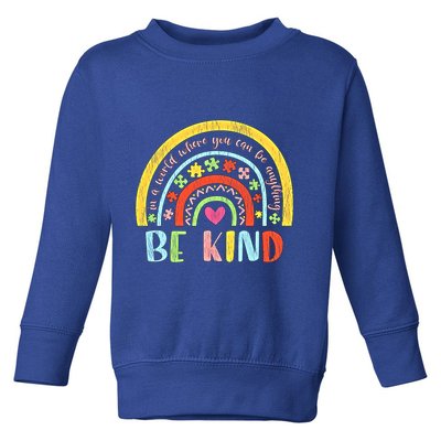 Be Kind Autism Awareness Acceptance Rainbow Choose Kindness Meaningful Gift Toddler Sweatshirt