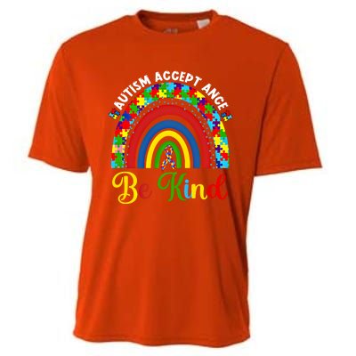 Be Kind Autism Awareness Acceptance Rainbow Choose Kindness Gift Cooling Performance Crew T-Shirt