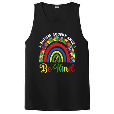 Be Kind Autism Awareness Acceptance Rainbow Choose Kindness Gift PosiCharge Competitor Tank