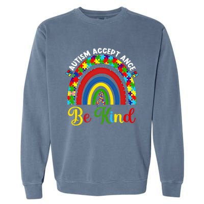 Be Kind Autism Awareness Acceptance Rainbow Choose Kindness Gift Garment-Dyed Sweatshirt