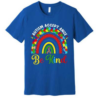 Be Kind Autism Awareness Acceptance Rainbow Choose Kindness Gift Premium T-Shirt