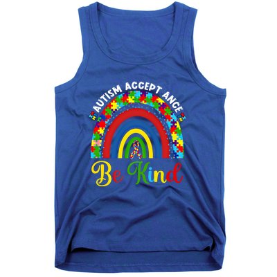 Be Kind Autism Awareness Acceptance Rainbow Choose Kindness Gift Tank Top