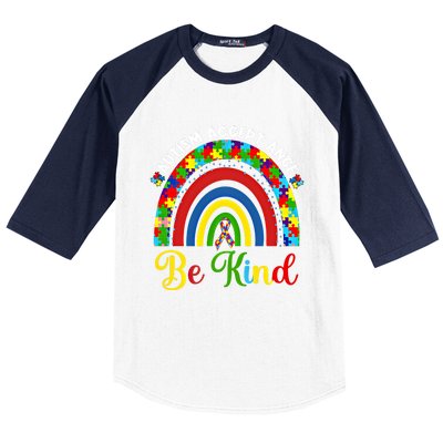 Be Kind Autism Awareness Acceptance Rainbow Choose Kindness Gift Baseball Sleeve Shirt