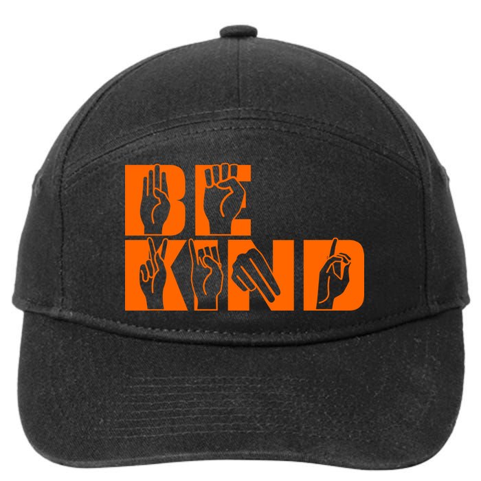 Be Kind ASL Hand Sign Language 7-Panel Snapback Hat