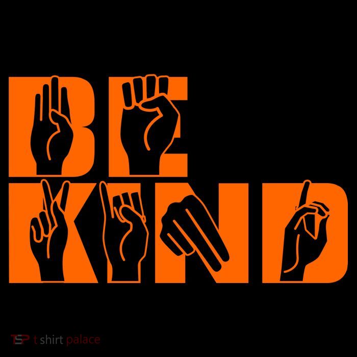 Be Kind ASL Hand Sign Language Drawstring Bag