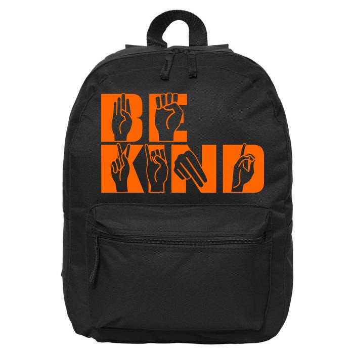 Be Kind ASL Hand Sign Language 16 in Basic Backpack