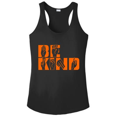 Be Kind ASL Hand Sign Language Ladies PosiCharge Competitor Racerback Tank