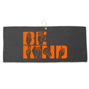 Be Kind ASL Hand Sign Language Large Microfiber Waffle Golf Towel