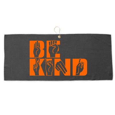 Be Kind ASL Hand Sign Language Large Microfiber Waffle Golf Towel