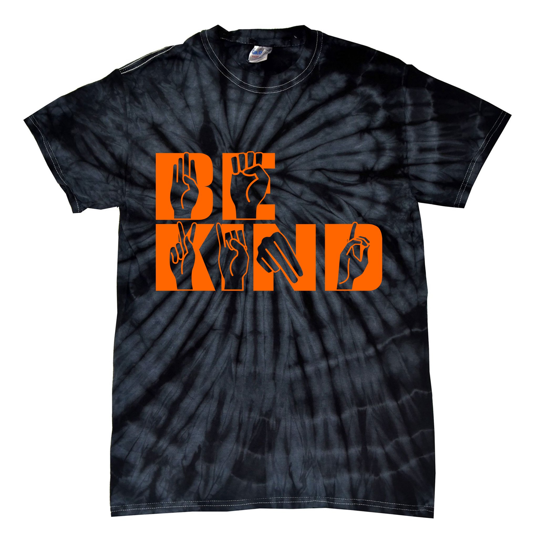 Be Kind ASL Hand Sign Language Tie-Dye T-Shirt