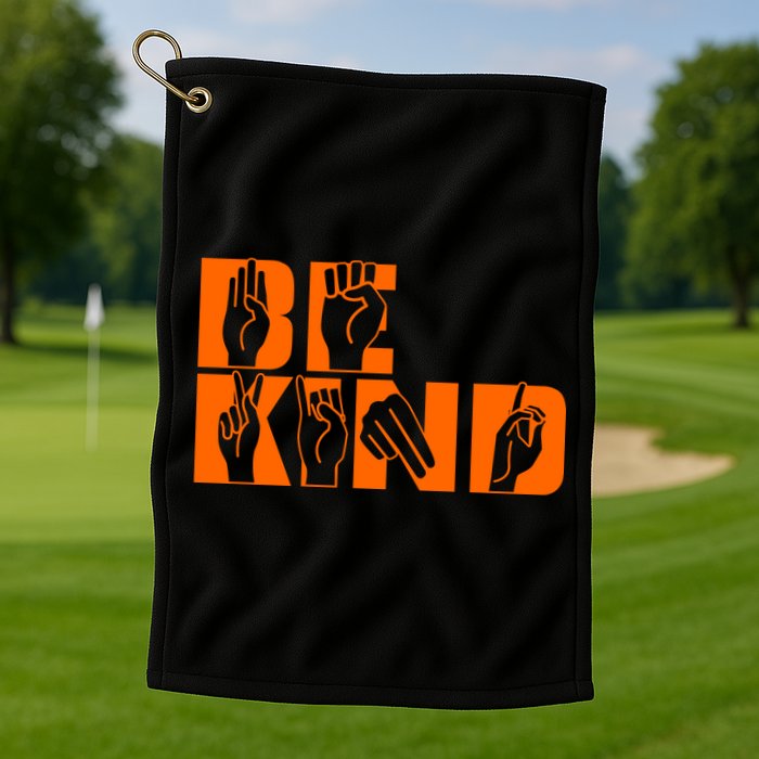 Be Kind ASL Hand Sign Language Golf Towel