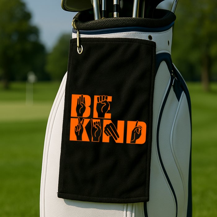 Be Kind ASL Hand Sign Language Golf Towel