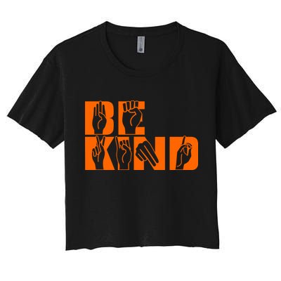 Be Kind ASL Hand Sign Language Crop Top