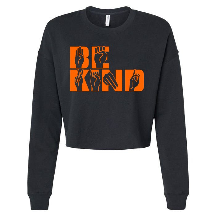 Be Kind ASL Hand Sign Language Cropped Pullover Crew