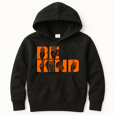 Be Kind ASL Hand Sign Language Kids Hoodie