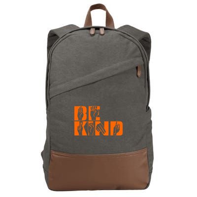 Be Kind ASL Hand Sign Language Cotton Canvas Backpack