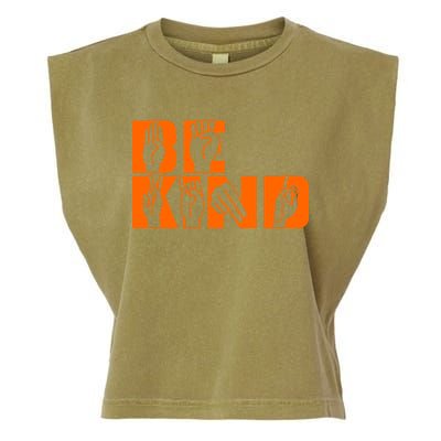 Be Kind ASL Hand Sign Language Garment-Dyed Women's Muscle Tee