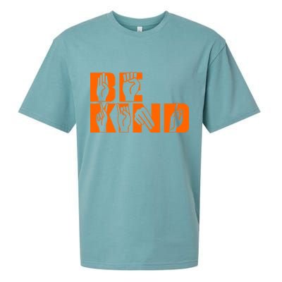 Be Kind ASL Hand Sign Language Sueded Cloud Jersey T-Shirt