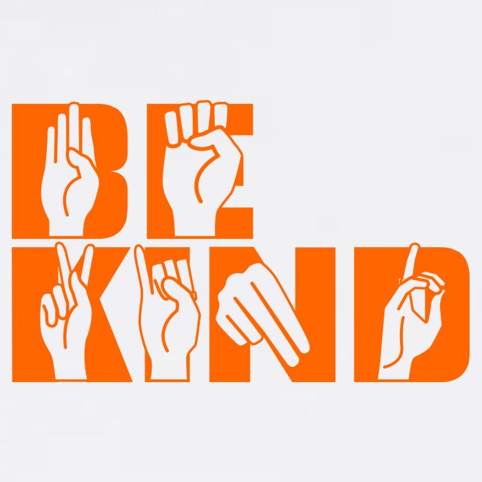 Be Kind ASL Hand Sign Language Garment-Dyed Sweatshirt