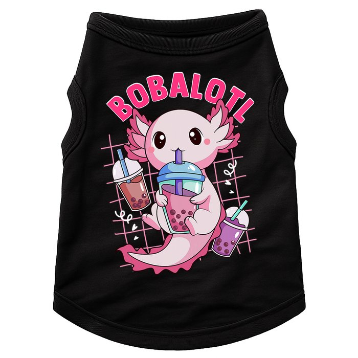 Bobalotl Kawaii Axolotl Drinking Boba Tea Pet Axolotl Lover  Doggie Tank