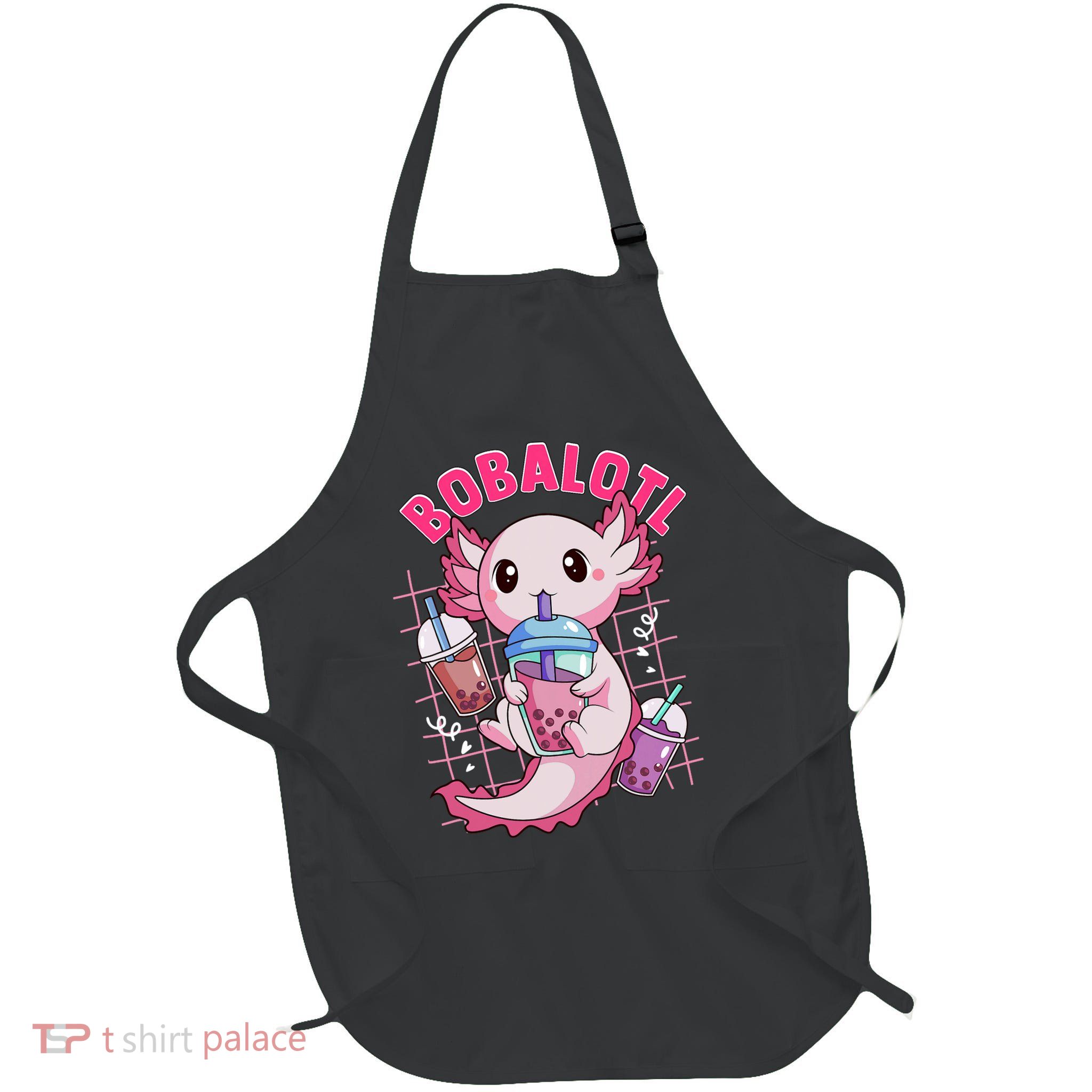 Bobalotl Kawaii Axolotl Drinking Boba Tea Pet Axolotl Lover  Apron