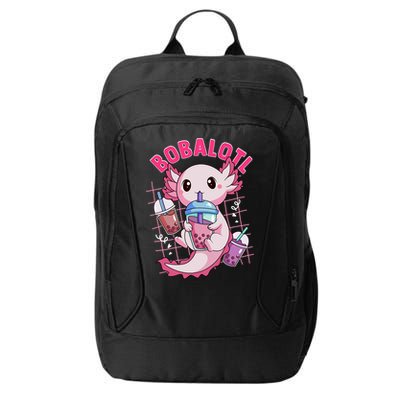 Bobalotl Kawaii Axolotl Drinking Boba Tea Pet Axolotl Lover  City Backpack