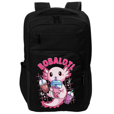 Bobalotl Kawaii Axolotl Drinking Boba Tea Pet Axolotl Lover  Impact Tech Backpack
