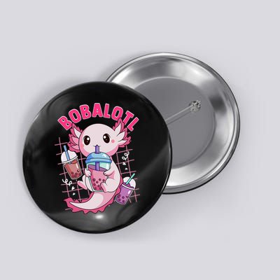 Bobalotl Kawaii Axolotl Drinking Boba Tea Pet Axolotl Lover  Button