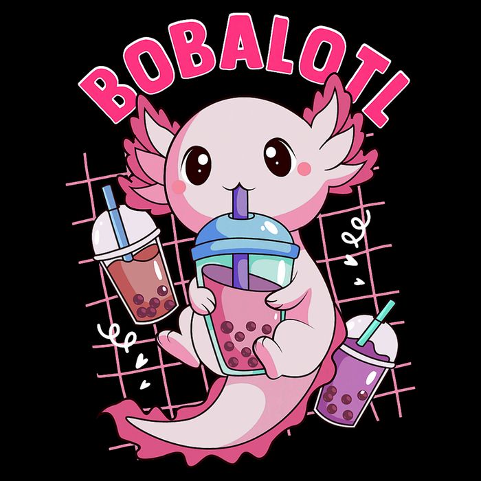 Bobalotl Kawaii Axolotl Drinking Boba Tea Pet Axolotl Lover  Button