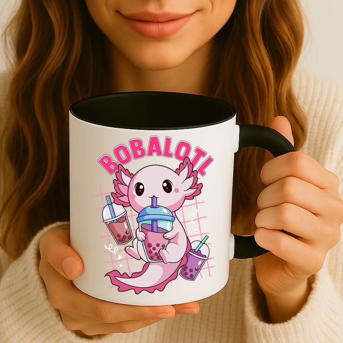Bobalotl Kawaii Axolotl Drinking Boba Tea Pet Axolotl Lover  Mug