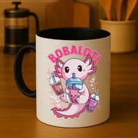 Bobalotl Kawaii Axolotl Drinking Boba Tea Pet Axolotl Lover  Mug