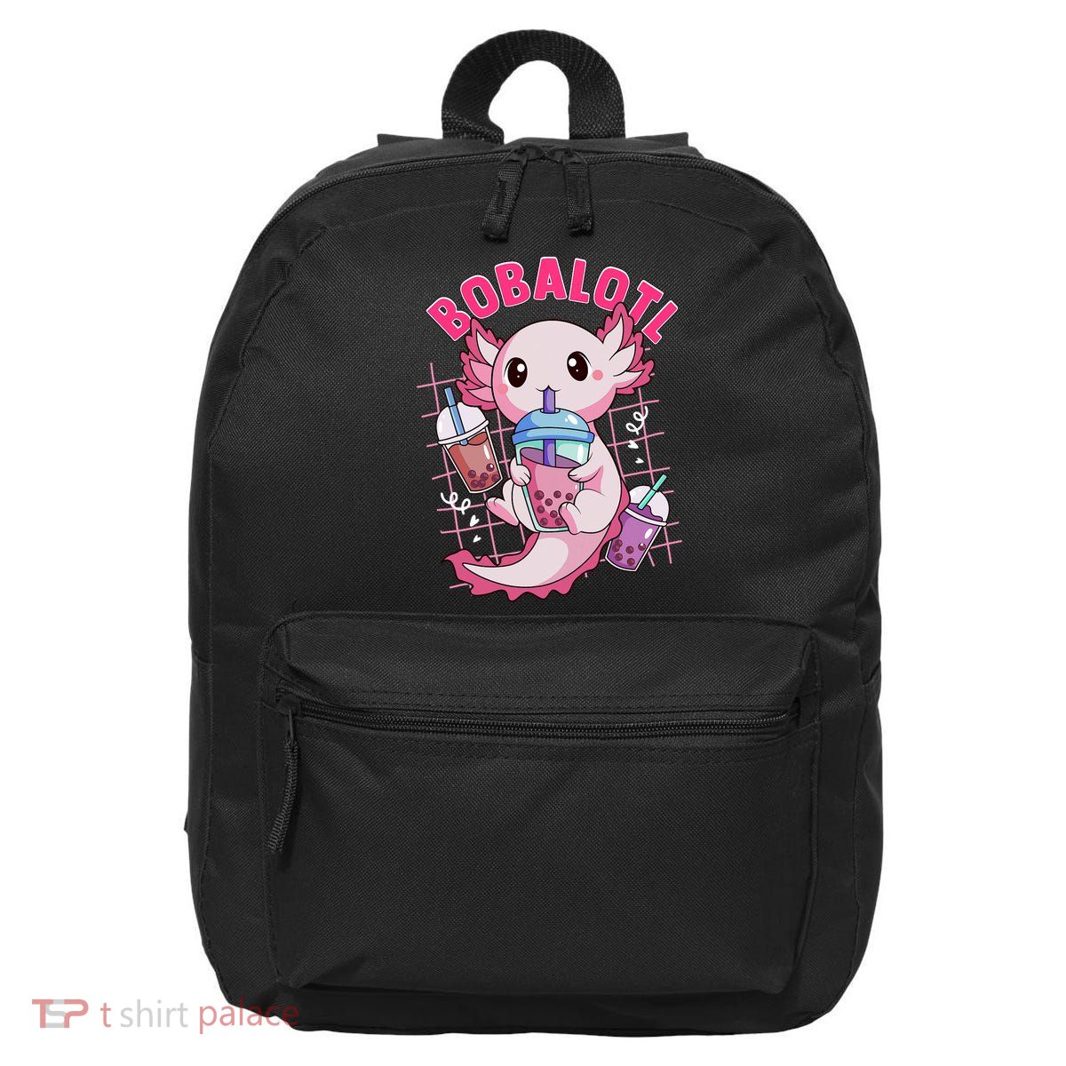 Bobalotl Kawaii Axolotl Drinking Boba Tea Pet Axolotl Lover  16 in Basic Backpack