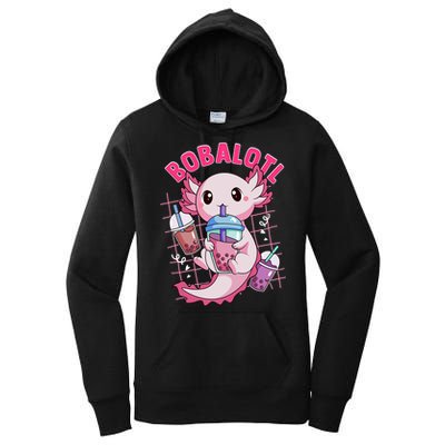 Bobalotl Kawaii Axolotl Drinking Boba Tea Pet Axolotl Lover  Women's Pullover Hoodie