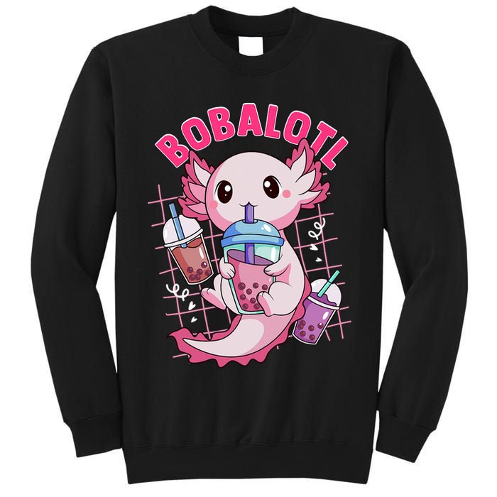 Bobalotl Kawaii Axolotl Drinking Boba Tea Pet Axolotl Lover  Tall Sweatshirt