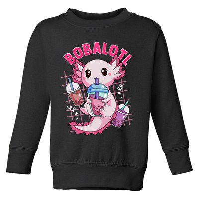 Bobalotl Kawaii Axolotl Drinking Boba Tea Pet Axolotl Lover  Toddler Sweatshirt
